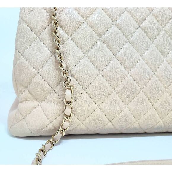 CHANEL BUSINESS AFFINITY LARGE TOTE CAVIAR LEATHER GOLD HARDWARE BEIGE W/  DUSTB - Picture 4 of 15